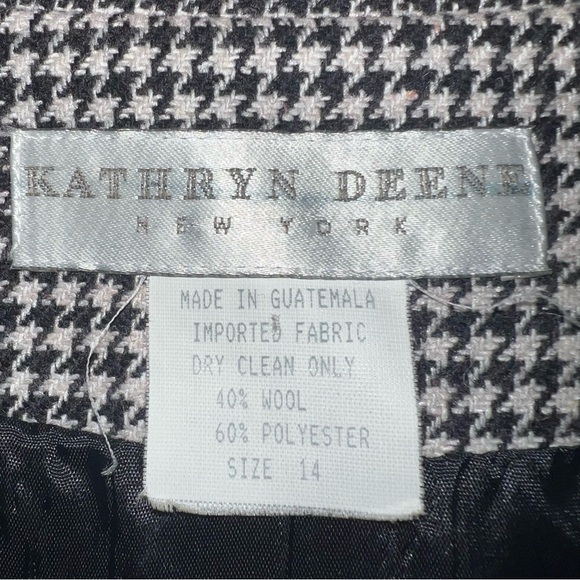 Vintage 90’s Wool Blend Classic Contemporary Preppy Houndstooth Blazer Size 14 - Picture 7 of 15